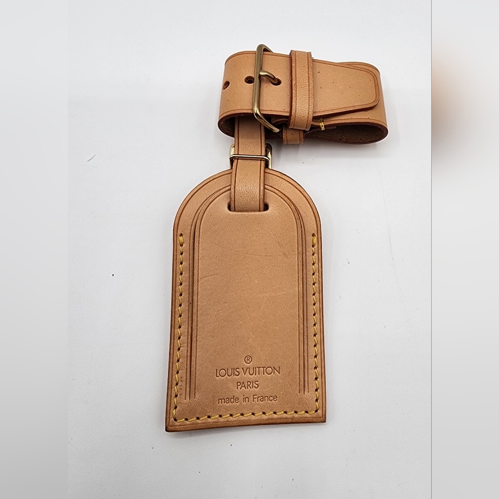 Louis Vuitton Tan Leather Bag Tag